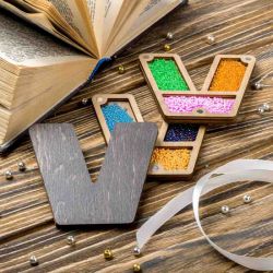 Органайзер для бисера "Алфавит" ВОЛШЕБНАЯ СТРАНА,  FLZB-168(V), 10х9см