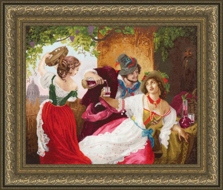 МК-049 Набор для вышивания Золотое Руно "Октябрьский праздник в Риме" по картине Пимена Орлова