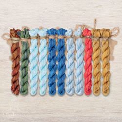 НМул-ЛКН157-2322 Набор ниток OwlForest для схемы «Летучий корабль. Ночь» (ПНК) 32, 36 каунт в 2 нити