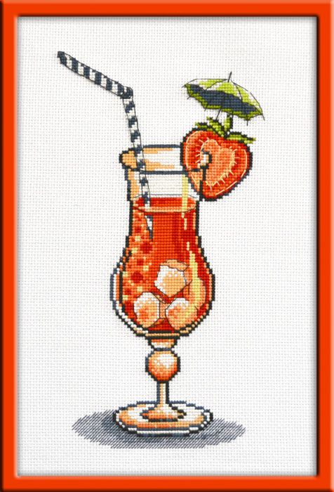 Набор для вышивания крестом ОВЕН "Клубничный дайкири" 847