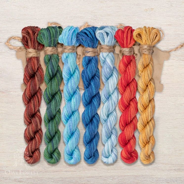 Набор ниток OwlForest для схемы «Летучий корабль. Ночь» (DMC) 40 каунт в 1 нить НМул-ЛКН157-3401