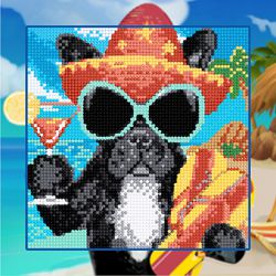 БСА25-067 Алмазная мозаика ТМ Наследие "Бульдог на курорте"