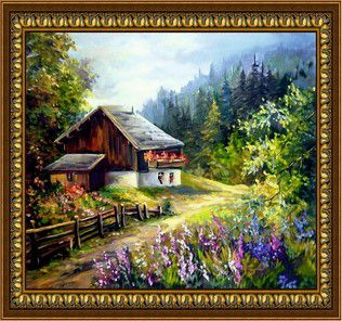 Алмазная мозаика DIY "Домик в предгорье" G-092 