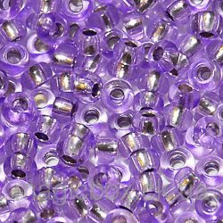 78123 Бисер прозрачный аметист с серебряным центром (Preciosa)