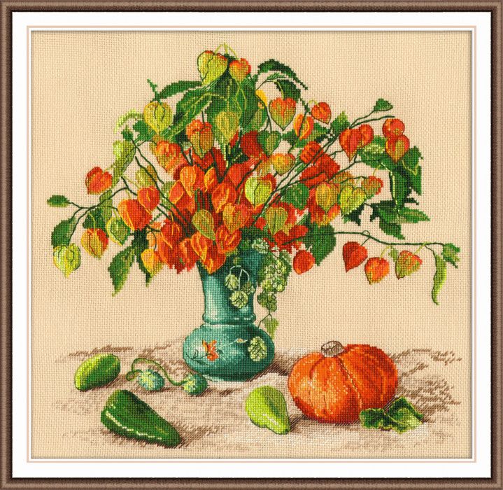 Набор для вышивания крестом ОВЕН "Осенние фонарики" 987