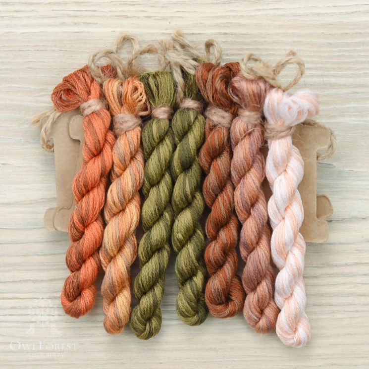 НМул-РыжО-3362 Набор ниток OwlForest для схемы «Рыжая осень» (DMC) 36 каунт в 2 нити