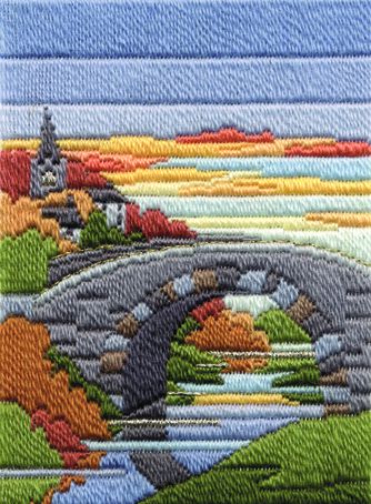 Набор для вышивания в технике лонгстич DERWENTWATER DESIGNS "Осенний вечер" 