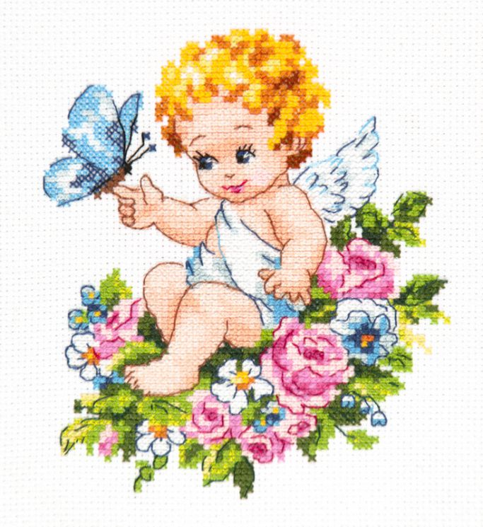 Набор для вышивания крестом Чудесная игла «Ангел нашей любви!» 35-19