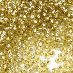 78151 Бисер светлая латунь прозрачный с серебряным центром (Preciosa)