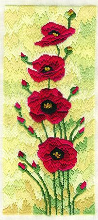Набор для вышивания в технике лонгстич DERWENTWATER DESIGNS "Полевые маки"