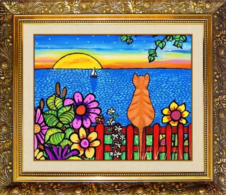 N-200 Алмазная мозаика МИЛАТО "Кот на заборе"