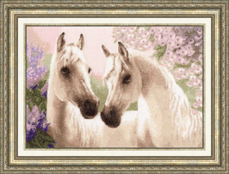 Набор для вышивания крестом ЗОЛОТОЕ РУНО "Арабские скакуны" З-038