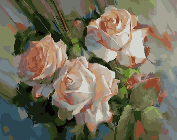 GX21014 Картина по номерам Paintboy "Три чайные розы"