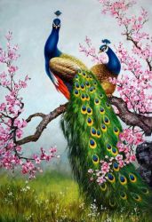 Ag 673 Алмазная мозаика Гранни "Семейство павлинов"