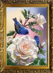 NR-42 Алмазная мозаика Милато "Птички на розах"