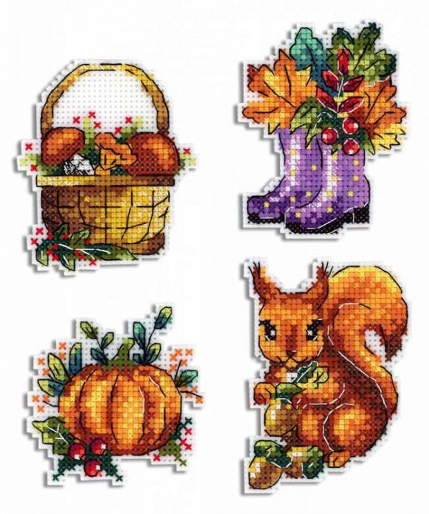 Р-580 Набор для вышивания "Жар-Птица" "Времена года.Осень.Магниты"