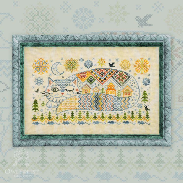 0073-КБ-Н-3Bf Набор для вышивания СОВИНЫЙ ЛЕС  "Кот Баюн"