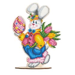 Набор для вышивания бисером WoodStitch "Пасхальный зайчик", 17х22, SH-021