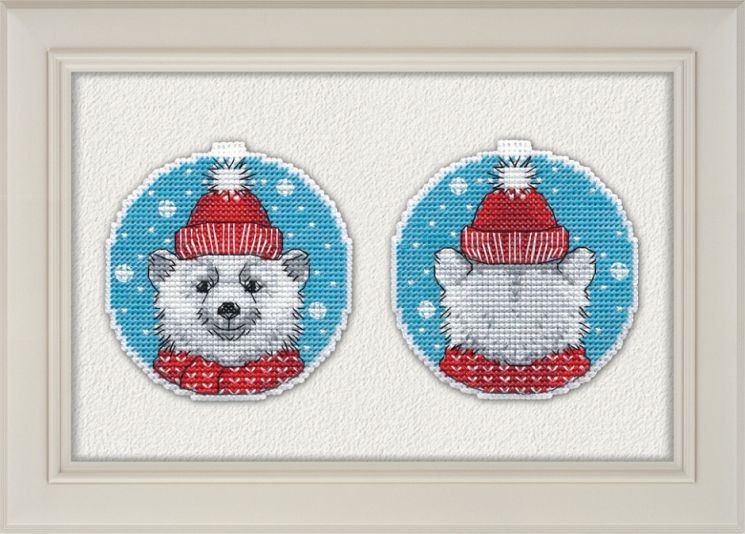 1150 Набор для вышивания ОВЕН "Елочная игрушка. Новогодний мишка"