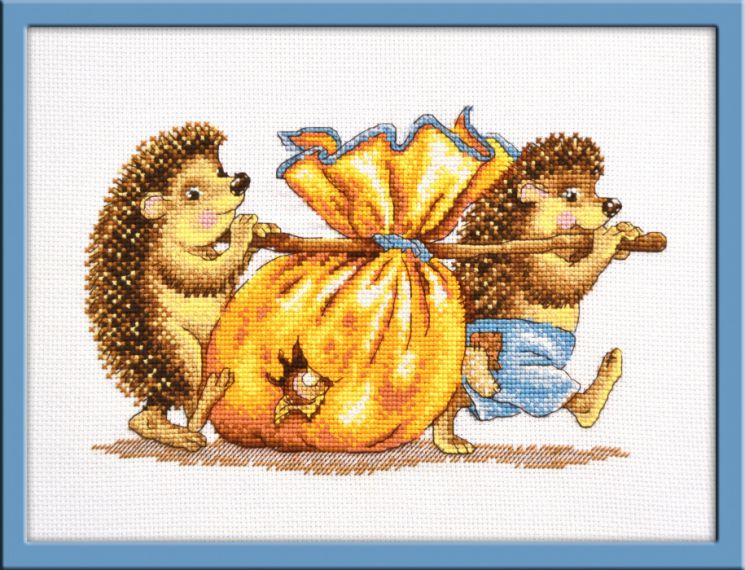 Набор для вышивания крестом ОВЕН "Грибники" 804