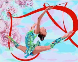 MCA1276 Картина по номерам "Гимнастка с лентой",  40х50 см