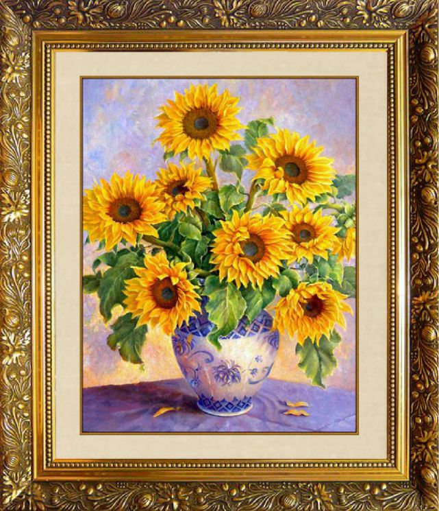 Алмазная мозаика МИЛАТО "Подсолнухи в вазе" F-181 