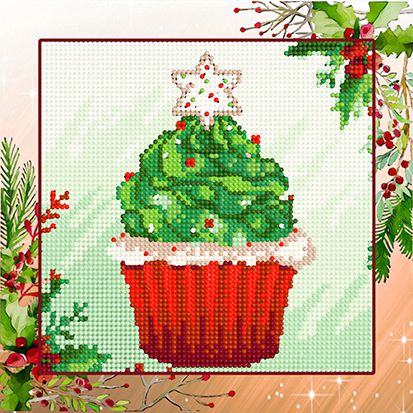 БСА25-099 Алмазная вышивка ТМ Наследие "Новогодний капкейк"