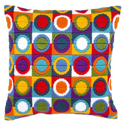 PN-0021380 Подушка "Многоцветные круги" набор для вышивания (Vervaco)
