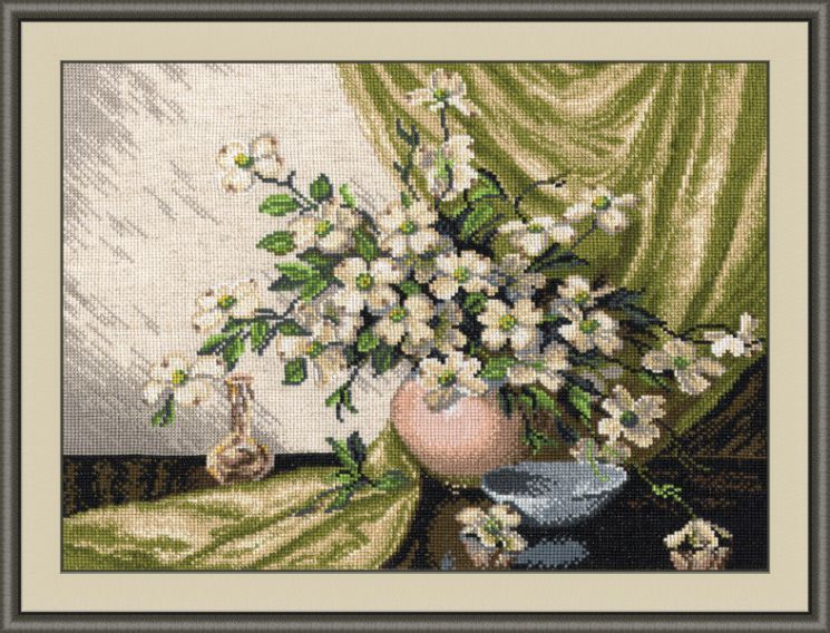 Набор для вышивания крестом ОВЕН "Цветущий кизил" 607