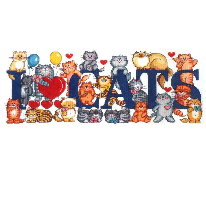 Набор для вышивания крестом Design Works "Я люблю кошек" 9258