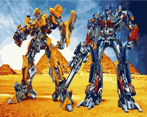  Картина по номерам "Роботы-машины", MCA1340 40х50 см