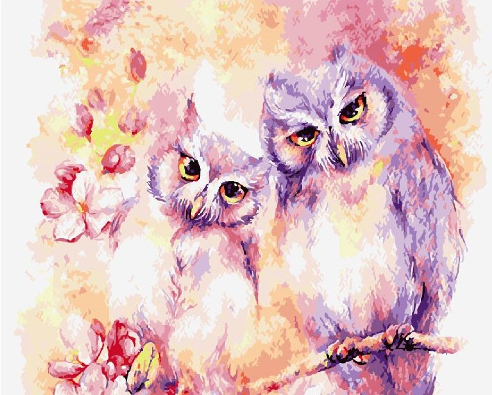 GX4913 Картина по номерам Paintboy "Две совушки"