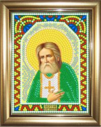 ИМРА5-008 Алмазная мозаика ТМ НАСЛЕДИЕ с рамкой "Серафим Саровский"