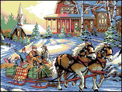 Набор для вышивания крестом ГЕЛИОС  "Прогулка" П-01