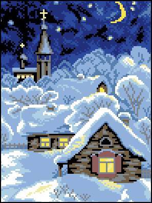 Набор для вышивания крестом ГЕЛИОС "Ночь" П-07
