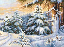 БСА3-141 Алмазная мозаика ТМ Наследие "Дорога вдоль зимнего леса"