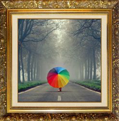 F-360 Алмазная мозаика МИЛАТО "Зонт Радуга"