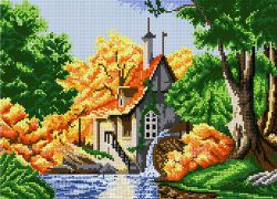 КБ-284 Схема для вышивания бисером ТМ Наследие "Домик в лесу"