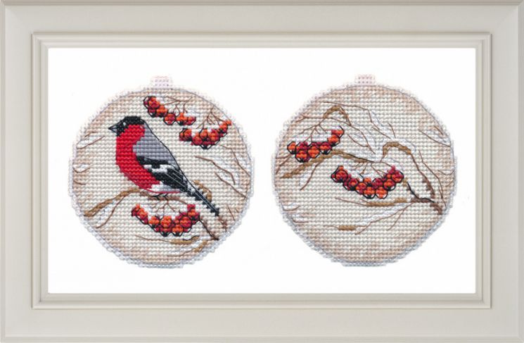 1140 Набор для вышивания ОВЕН "Елочная игрушка.Рябинка"