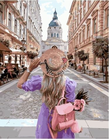 PK51063 Картина по номерам PAINTBOY "Пешеходный переулок" Эксклюзив