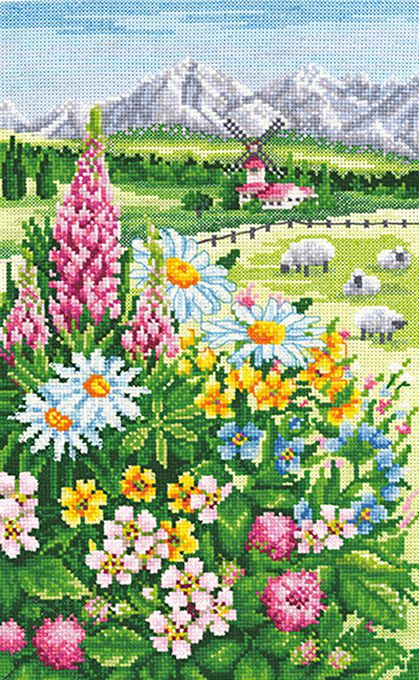 Набор для вышивания крестом СДЕЛАЙ СВОИМИ РУКАМИ "Альпийский луг" А-04