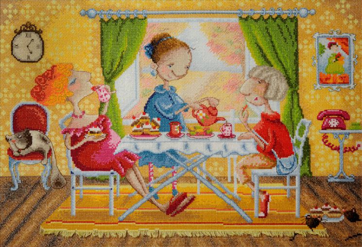 15.001.19 Набор для вышивания Марья Искусница "Подружки" по рисунку Elina Ellis