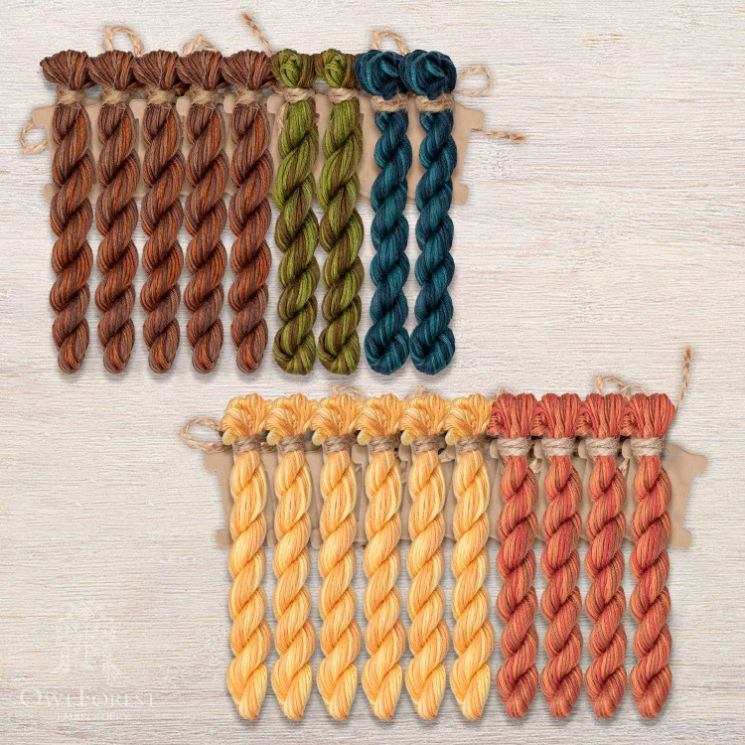 Набор ниток OwlForest для схем «Индейские мотивы» (ПНК) 5 цветов "Панно" 40 каунт в 1 нить НМул-ИМП163-2401-5 