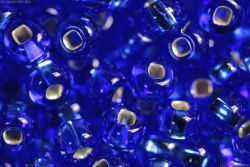 37050 Бисер индиго с серебряным центром (Preciosa) 