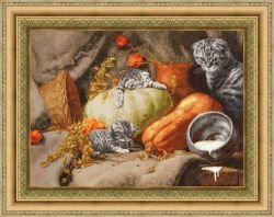 СЖ-055 Набор для вышивания Золотое Руно "Тёплое местечко" по картине Е. Калиновской