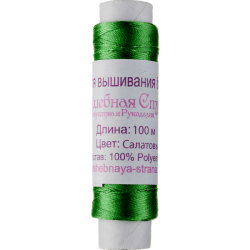 Нить для вышивания бисером ВОЛШЕБНАЯ  СТРАНА FLT-017. Цвет: "Салатовый", 1шт*100м