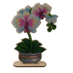 WS-039 Набор для вышивания бисером WoodStitch "Нежная орхидея", 15х21