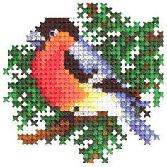 Набор для вышивания Сделай своими руками "Новогодние игрушки. Снегирь"