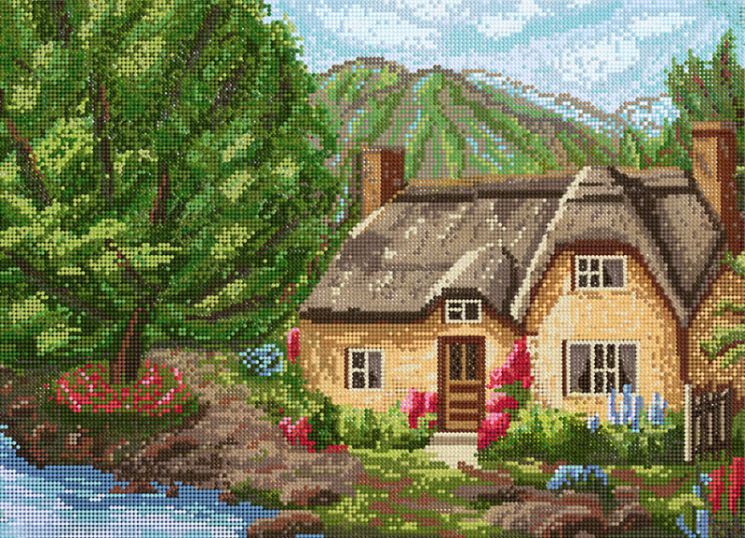 КБ-419 Схема для вышивания бисером ТМ Наследие "Домик у горы"