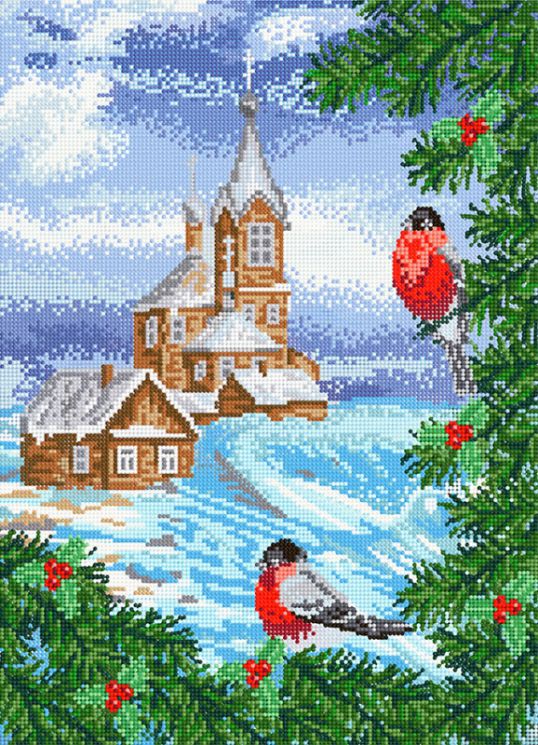 КБ-421 Схема для вышивания бисером ТМ Наследие "Снегири"